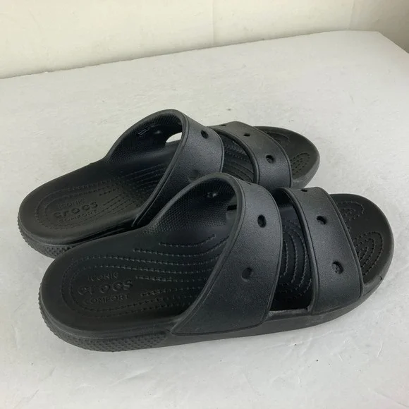 Crocs Classic Slide Sandal Black Women Sz 9 Mens 7 Comfort Slip On - Picture 4 of 6